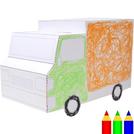 绘制纸模型 : 卡车